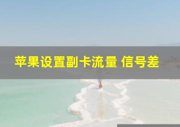 苹果设置副卡流量 信号差